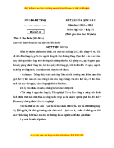Đề thi giữa học kì 2 Ngữ Văn 10 Kết nối tri thức có đáp án (Đề 10)