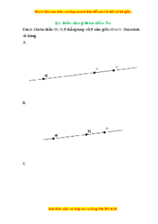 Trắc nghiệm Điểm nằm giữa hai điểm. Tia Toán 6 Kết nối tri thức