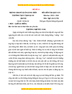 Đề thi cuối kì 1 Ngữ văn 6 Cánh diều (đề 13)