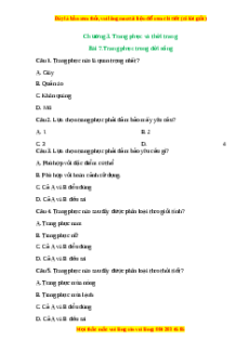 Trắc nghiệm Bài 7 Công nghệ 6 Kết nối tri thức: Trang phục trong đời sống