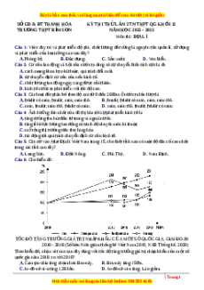 Đề thi thử Địa lí trường Bỉm Sơn - Thanh Hóa lần 1 năm 2023