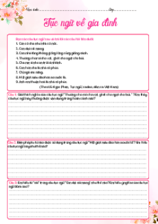 Phiếu bài tập Tục ngữ Ngữ văn 7