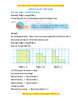 Giải Sgk Toán lớp 3 Bài 31: Diện tích của một hình (Chân trời sáng tạo)