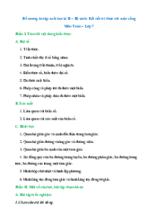 Đề cương ôn tập Cuối kì 2 Toán 7 Kết nối tri thức Cấu trúc mới