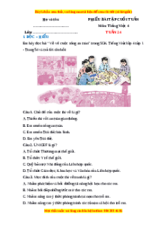 Bài tập cuối tuần Tiếng việt 4 Tuần 24 (có lời giải)