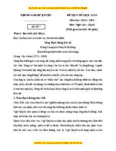 Đề thi cuối kì 2 Ngữ văn 8 Kết nối tri thức (Đề 7)