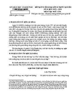 Đề minh họa thi vào lớp 10 Ngữ văn 2025 - Phòng GD&ĐT Bình Phước (chuyên)