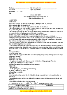 Giáo án Lũy thừa Toán 12 Giải tích