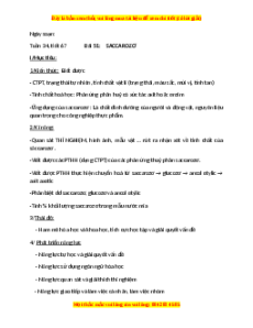 Giáo án Saccarozơ Hóa học 9