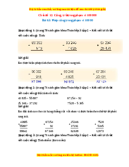 Giải Sgk Toán lớp 3 Bài 63: Phép cộng trong phạm vi 10000 (Kết nối tri thức)