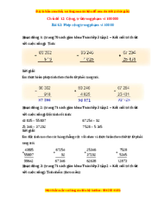 Giải Sgk Toán lớp 3 Bài 63: Phép cộng trong phạm vi 10000 (Kết nối tri thức)