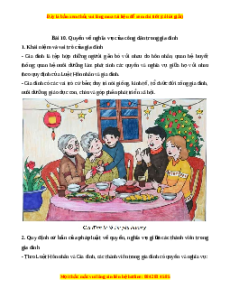 Lý thuyết GDCD 7 Kết nối tri thức Bài 10: Quyền và nghĩa vụ của công dân trong gia đình