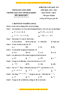 Đề thi giữa kì 1 Toán 6 Cánh diều trường THCS Nguyễn Bỉnh Khiêm - Hà Nội