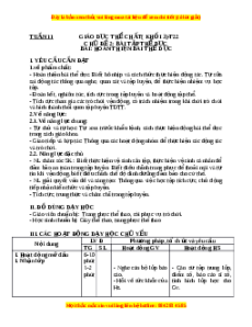 Giáo án Hoàn thiện bài thể dục Gdtc 3 Cánh diều