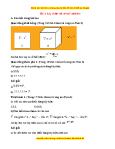 Giải sgk Toán 6 Bài 4: Lũy thừa với số mũ tự nhiên (Chân trời sáng tạo)