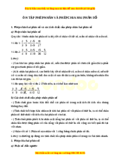 Lý thuyết Ôn tập: Phép nhân và phép chia hai phân số Toán 5