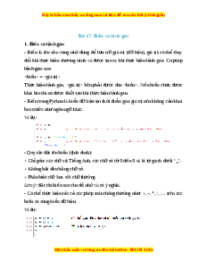 Lý thuyết Tin học 10 Kết nối tri thức Bài 17: Biến và lệnh gán
