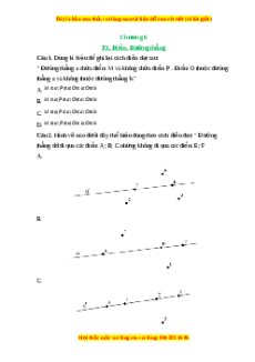 Trắc nghiệm Điểm. Đường thẳng Toán 6 Cánh diều