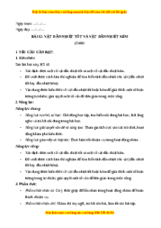 Giáo án Bài 12 Khoa học lớp 4 (Cánh diều): Vật dẫn nhiệt tốt và vật dẫn nhiệt kém