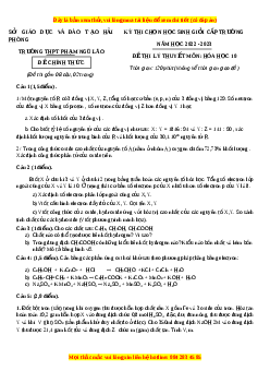 Đề HSG Hóa 10 Trường THPT Phạm Ngũ Lão 2023 có đáp án