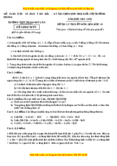 Đề HSG Hóa 10 Trường THPT Phạm Ngũ Lão 2023 có đáp án