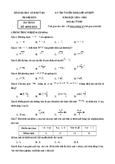 Đề minh họa Toán thi vào lớp 10 Thanh Hóa 2025