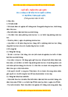 Giáo án Định luật bảo toàn khối lượng và phương trình hoá học Hóa học 8 Cánh diều
