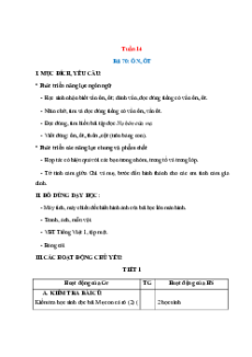 Giáo án Tuần 14 Tiếng Việt lớp 1 Cánh diều