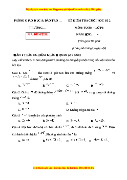 Đề thi cuối kì 2 Toán 8 Chân trời sáng tạo (Đề 8)