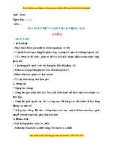 Giáo án Phép trừ có nhớ trong phạm vi 100 Toán 2 Chân trời sáng tạo
