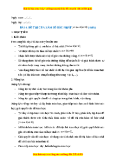 Giáo án Đồ thị của hàm số bậc nhất y = ax + b Toán 8 Cánh diều