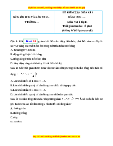 Đề thi giữa kì 1 Vật lí 11 Cánh diều - Đề 3