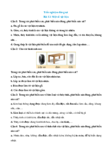 Trắc nghiệm KHTN 6 Kết nối tri thức Chương 3 (có đúng sai, trả lời ngắn)