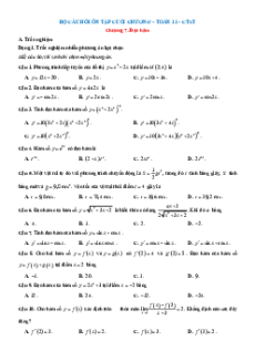 Bài tập ôn tập + Đề kiểm tra Toán 11 Chân trời sáng tạo Chương 7