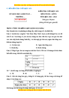 Đề thi cuối kì 2 Toán 6 Cánh diều (Đề 10)