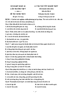 Đề thi thử tốt nghiệp THPT 2025 Địa lí Sở Nghệ An