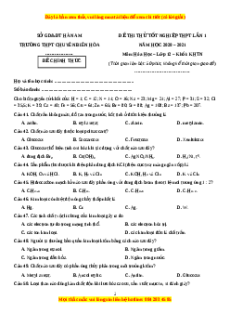 Đề thi thử Hóa Học trường Biên Hòa năm 2021