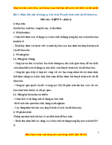 Giáo án Bài 1 KHTN 9 Kết nối tri thức (2024): Nhận biết một số dụng cụ, hoá chất