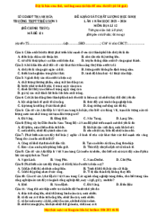 Đề thi thử tốt nghiệp Địa lí trường THPT Triệu Sơn 3 lần 1 năm 2024