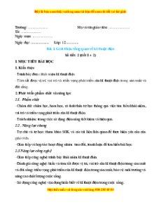 Giáo án Công nghệ Điện - Điện tử 12 Kết nối tri thức