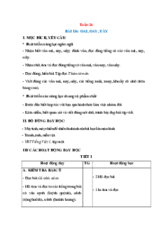 Giáo án Tuần 26 Tiếng việt lớp 1 Cánh diều