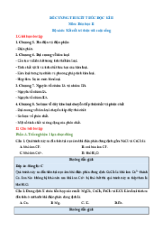 Đề cương ôn tập Cuối kì 2 Hóa học 12 Kết nối tri thức