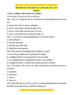 Đề thi giữa kì 1 Lịch sử 10 Cánh diều - Đề 5