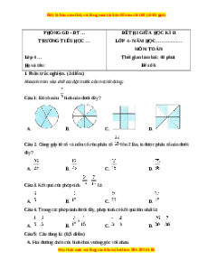 Đề thi giữa kì 2 Toán lớp 4 Cánh diều - Đề 6
