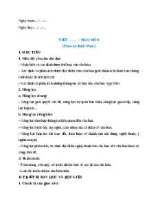 Giáo án Ngọ Môn Ngữ Văn 9 Chân trời sáng tạo