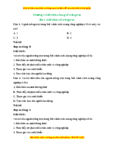 Trắc nghiệm Bài 1: Giới thiệu về trồng trọt