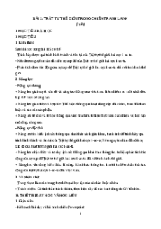 Giáo án Bài 2 Lịch sử 12 Kết nối tri thức: Trật tự thế giới trong Chiến tranh lạnh