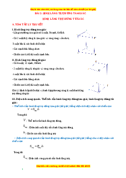 Chuyên đề Hình lăng trụ đứng tam giác. Hình lăng trụ đứng tứ giác Toán 7 Cánh diều