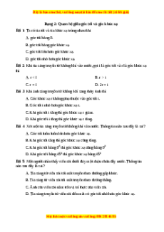 Trắc nghiệm Quan hệ giữa góc tới và góc khúc xạ Vật lí 9