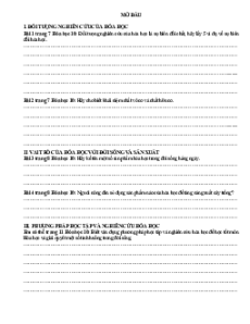 Vở ghi bài Hóa học 10 Kết nối tri thức